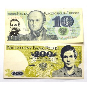 PRL, Pieniądz Solidarność - 10 i 200 złotych