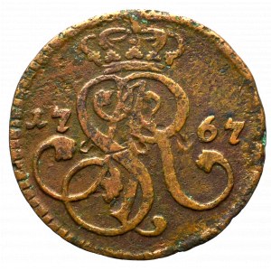 Stanisław August Poniatowski, Grosz 1767 G - monogram z dodatkowym wiązaniem