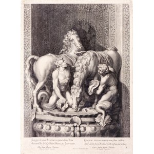 Etienne Baudet - Stephanus (ok. 1638–1711), Konie Apolla pielęgnowane przez dwóch Trytonów, 1676