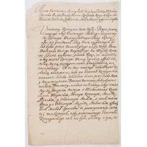 LIST OD KRÓLOWEJ POLSKI MARII KAZIMIERY, 19.01.1697