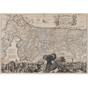 MAPA WĘDRÓWKI ŻYDÓW Z EGIPTU DO KANAANU, Holandia, Amsterdam, Jacob i Hendric Keur, 1748