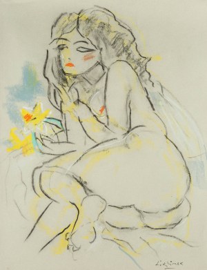 Ludwik Klimek (Ludwik Klimek 1912 Skoczów - 1992 Nicea), Akt z żółtym kwiatem, Adele