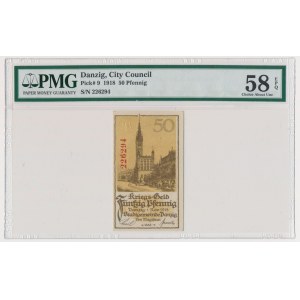 Gdańsk 50 fenigów 1918 PMG 58 EPQ