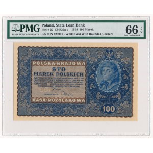 100 marek 1919 - IE Serja N - PMG 66 EPQ