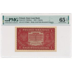 1 marka 1919 - I Serja CT - PMG 65 EPQ