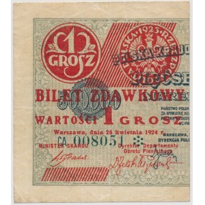 1 grosz 1924 - CA ❉ - lewa połowa