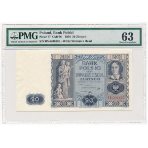 20 złotych 1936 - BN - PMG 63