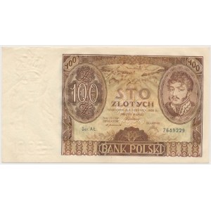 100 złotych 1932 Ser.AŁ. - bez dodatkowych znaków wodnych