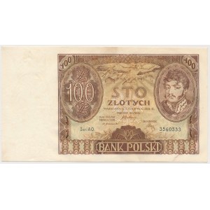 100 złotych 1932 Ser.AO. - znw. kreski na dole