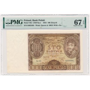 100 złotych 1934 Ser.AV. + X + - PMG 67 EPQ