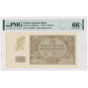 10 złotych 1940 - A - PMG 66 EPQ - rzadka pierwsza seria