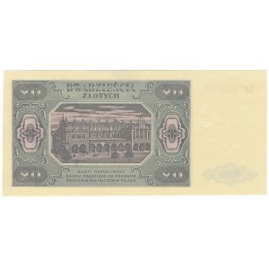 20 złotych 1948 - GF - papier prążkowany