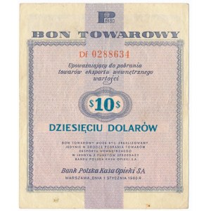 Pewex 10 dolarów 1960 - Df - z klauzulą