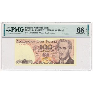 100 złotych 1986 - LP - PMG 68 EPQ - pierwsza seria rocznika