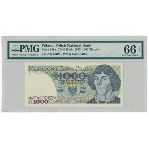 1.000 złotych 1975 - A - PMG 66 EPQ - rzadka pierwsza seria