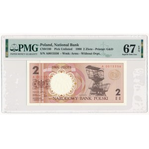 2 złote 1990 - A - PMG 67 EPQ