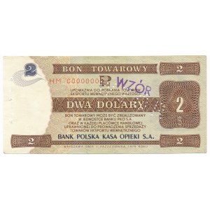 Pewex Bon Towarowy 2 dolary 1979 WZÓR HM 0000000