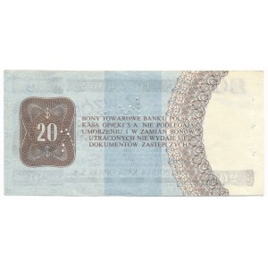 Pewex Bon Towarowy 20 dolarów 1979 WZÓR HH 0000000