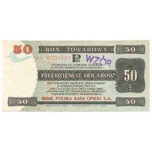 Pewex Bon Towarowy 50 dolarów 1979 WZÓR HJ 0000000