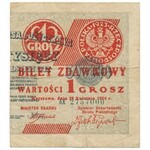 1 grosz 1924 - AX - lewa i prawa połowa