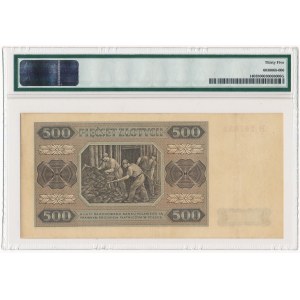 500 złotych 1948 - B - PMG 35 - RZADKOŚĆ w naturalnym stanie
