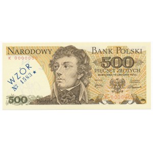 500 złotych 1974 WZÓR K 0000000 No.1583