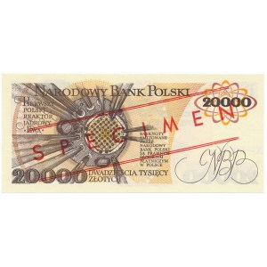 20.000 złotych 1989 WZÓR A 0000000 No.0609