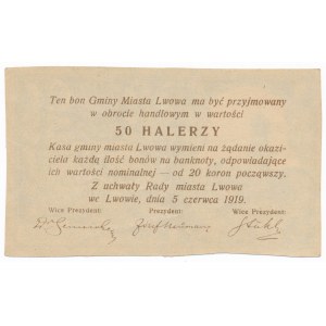 Lwów, 50 halerzy 1919 - blankiet