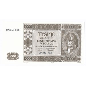 1.000 złotych 1941 MCSM 898 - certyfikat od Czesława Miłczaka.