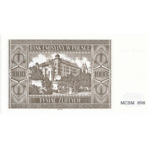 1.000 złotych 1941 MCSM 898 - certyfikat od Czesława Miłczaka.