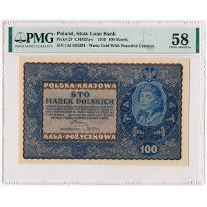 100 marek 1919 - IA Serja I - PMG 58 - rzadsza odmiana