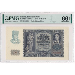 20 złotych 1940 - B - PMG 66 EPQ