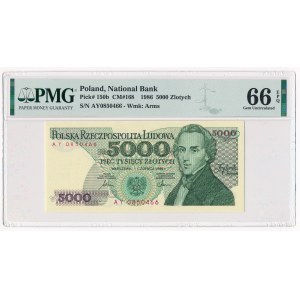 5.000 złotych 1986 - AY - PMG 66 EPQ - pierwsza seria rocznika