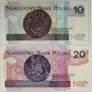 10 i 20 złotych 2012 - identyczna seria oraz numer seryjny