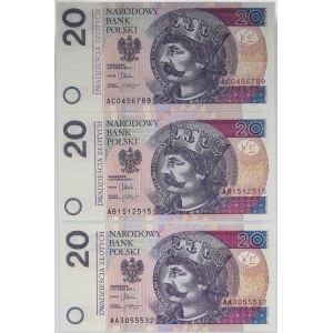 20 złotych 2012 AA,AB,AC - Komplet pierwszych serii