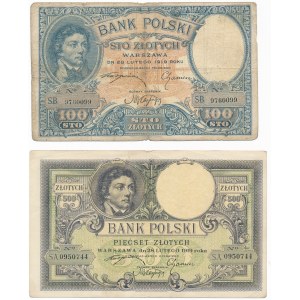 100 i 500 złotych 1919 (2szt.)