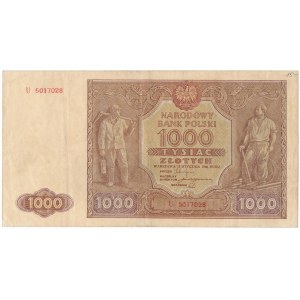 1.000 złotych 1946 - U - rzadka odmiana