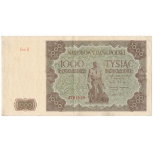 1.000 złotych 1947 - D - ładny