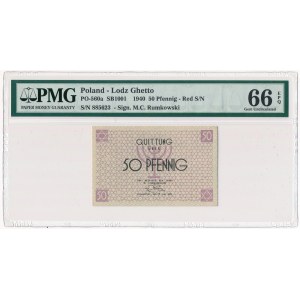 50 fenigów 1940 numerator czerwony - PMG 66 EPQ