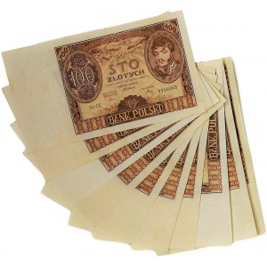 Zestaw, 100 złotych 1934 (10szt.) - piękne stany