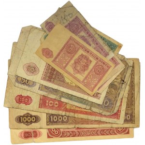 Zestaw, Banknoty z lat 1946-7 (12szt.)