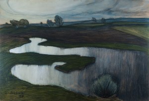 Ernst Norlind (1877-1952), Pejzaż przedwieczorny, 1917