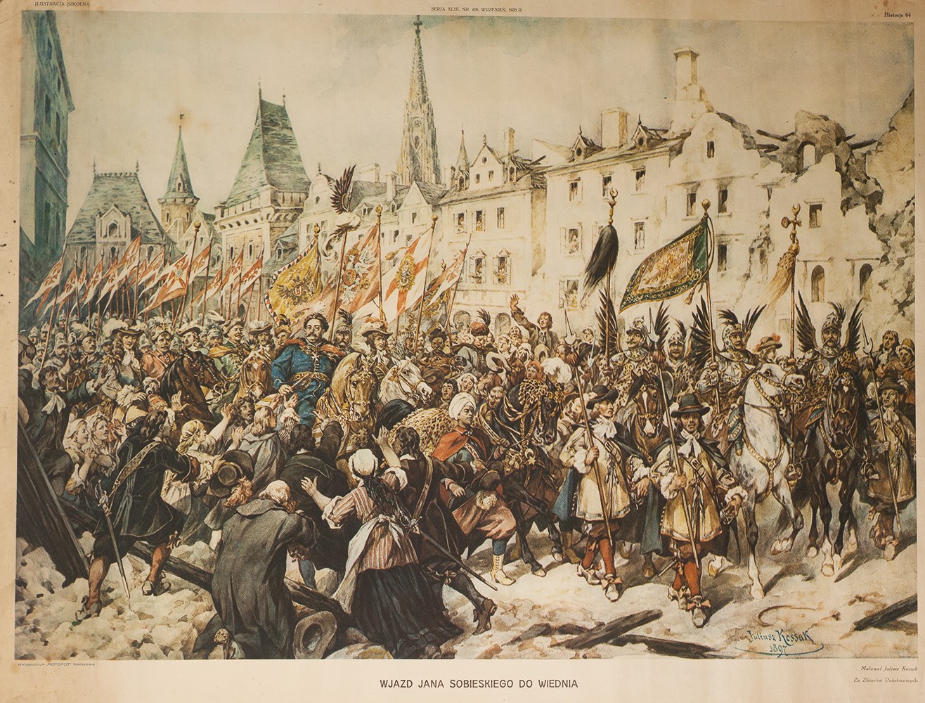 Wjazd Do Wiednia Samochodem Osobowym Juliusz Kossak (1824-1899), Wjazd Sobieskiego do Wiednia, 1897 - druk