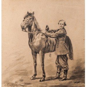 Artysta Nierozpoznany, Xix W., Mężczyzna z koniem, ok. 1860