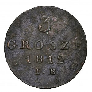 Księstwo Warszawskie, 3 grosze 1812 IB