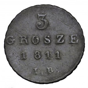 Księstwo Warszawskie, 3 grosze 1811 IB