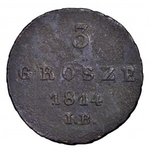 Księstwo Warszawskie, 3 grosze 1814 IB