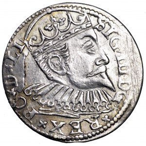 Zygmunt III Waza, trojak 1598, Ryga - piękny