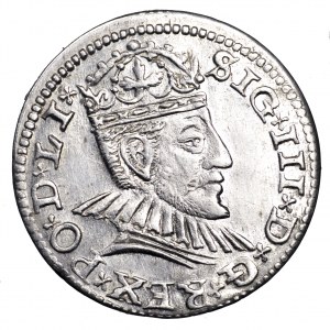 Zygmunt III Waza, trojak 1590, Ryga - piękny