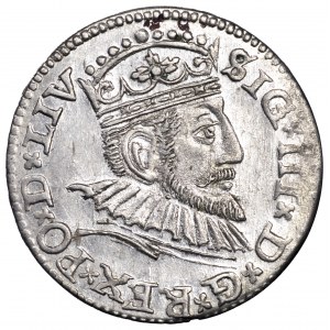 Zygmunt III Waza, trojak 1593, Ryga - piękny